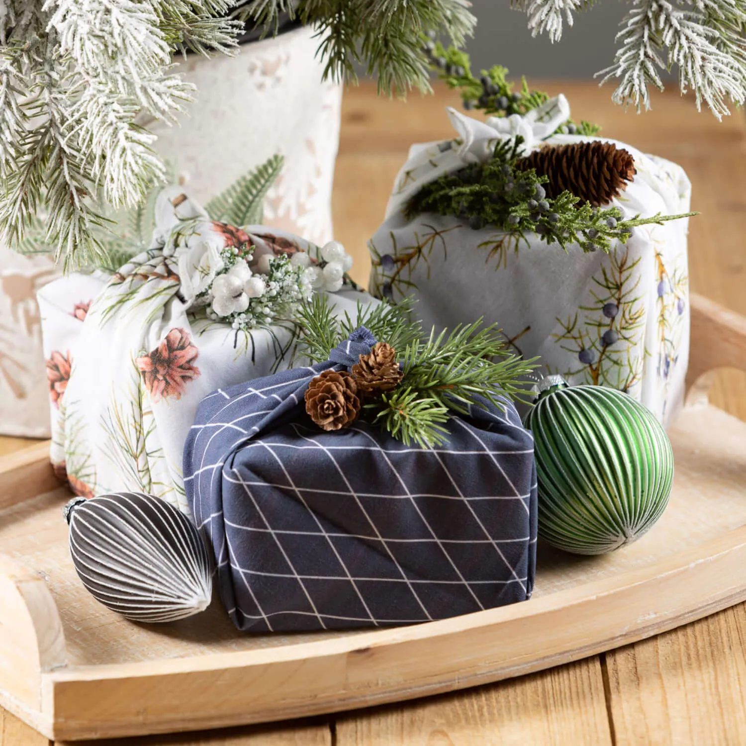 Glitter-Striped Drop Ornaments