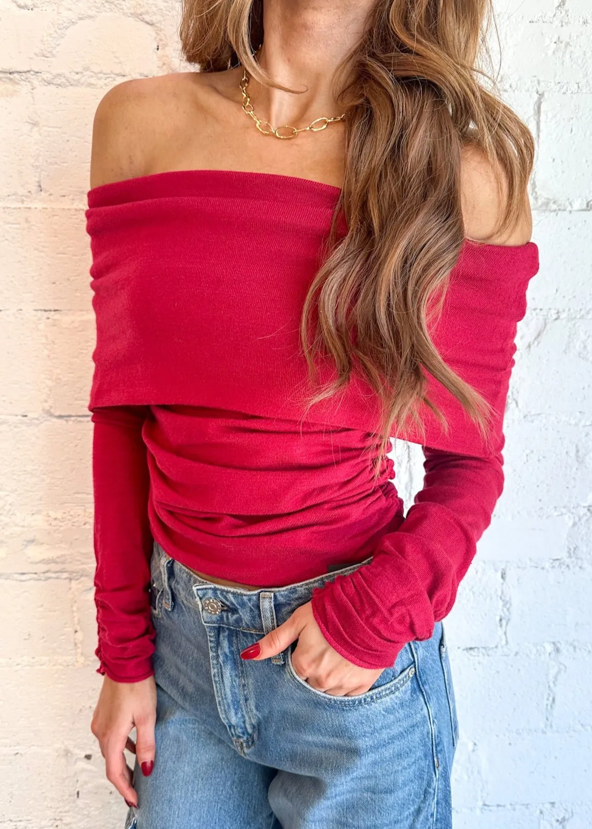 Graceful Gather Long Sleeve Top