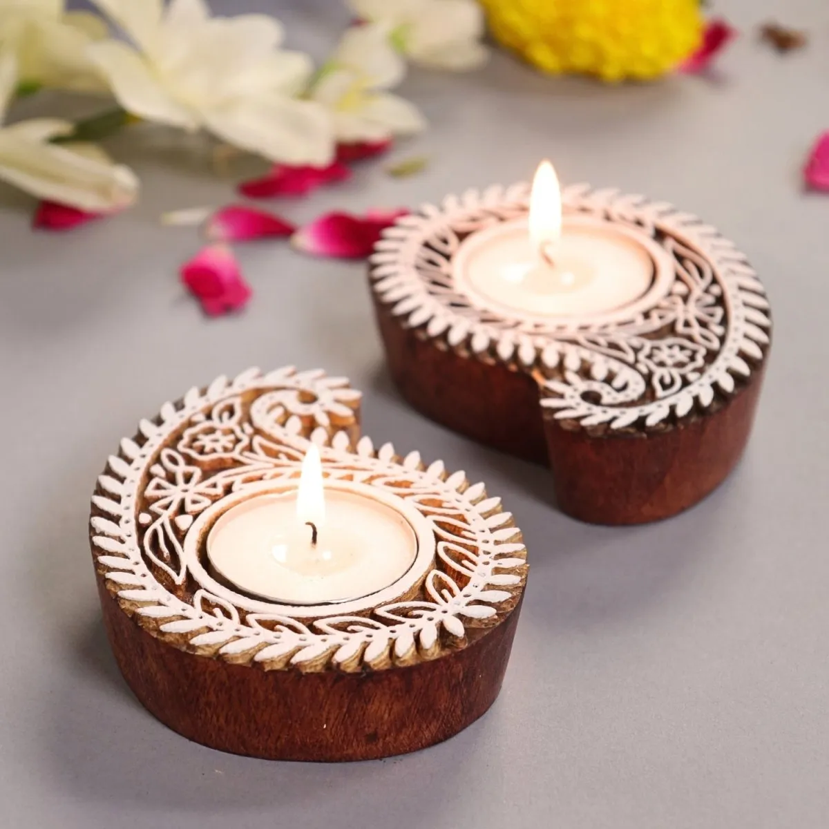 Handmade Cotton Fabric Toran, Engraved Diyas (2 pcs) with Orange festive door hangings (2pcs) Combo Set | Festive Decor Item | Handmade in India