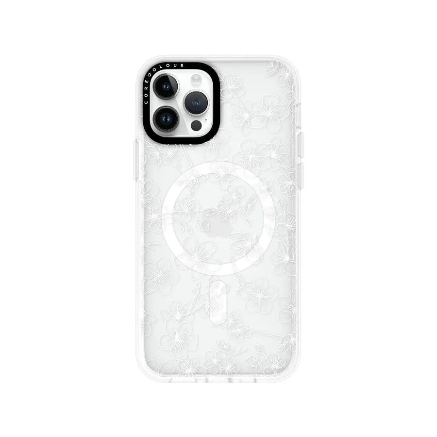 iPhone 12 Pro Cherry Blossom White Phone Case MagSafe Compatible