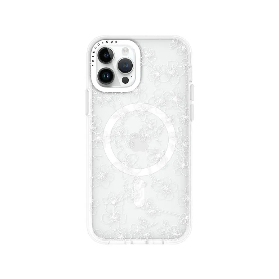 iPhone 12 Pro Cherry Blossom White Phone Case MagSafe Compatible