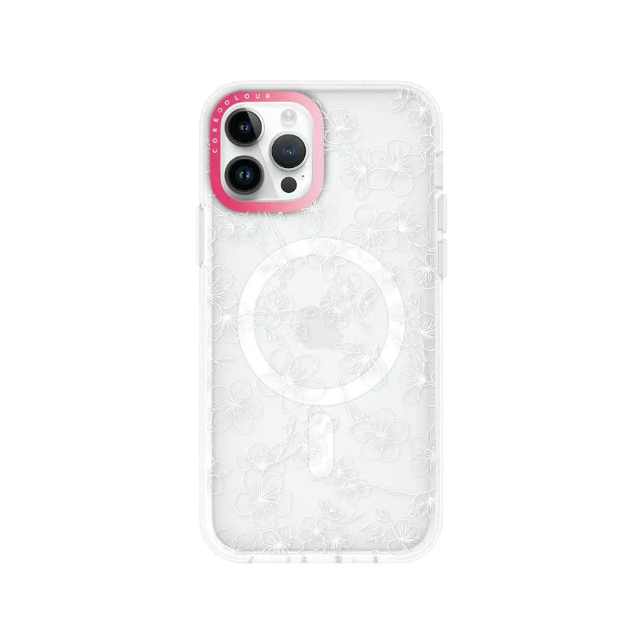 iPhone 12 Pro Cherry Blossom White Phone Case MagSafe Compatible