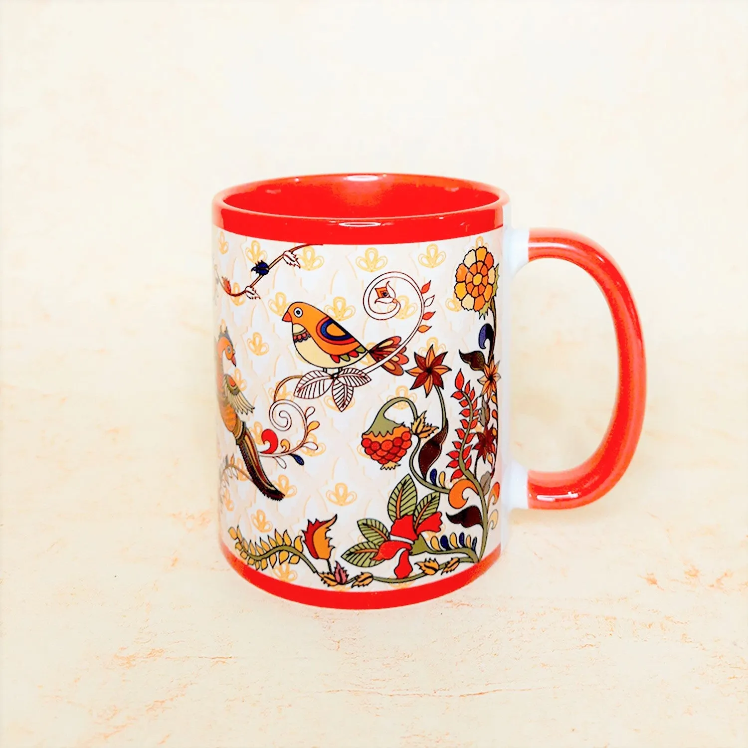 Kalamkari Coffee Mugs Set of 2 (300 ml each)