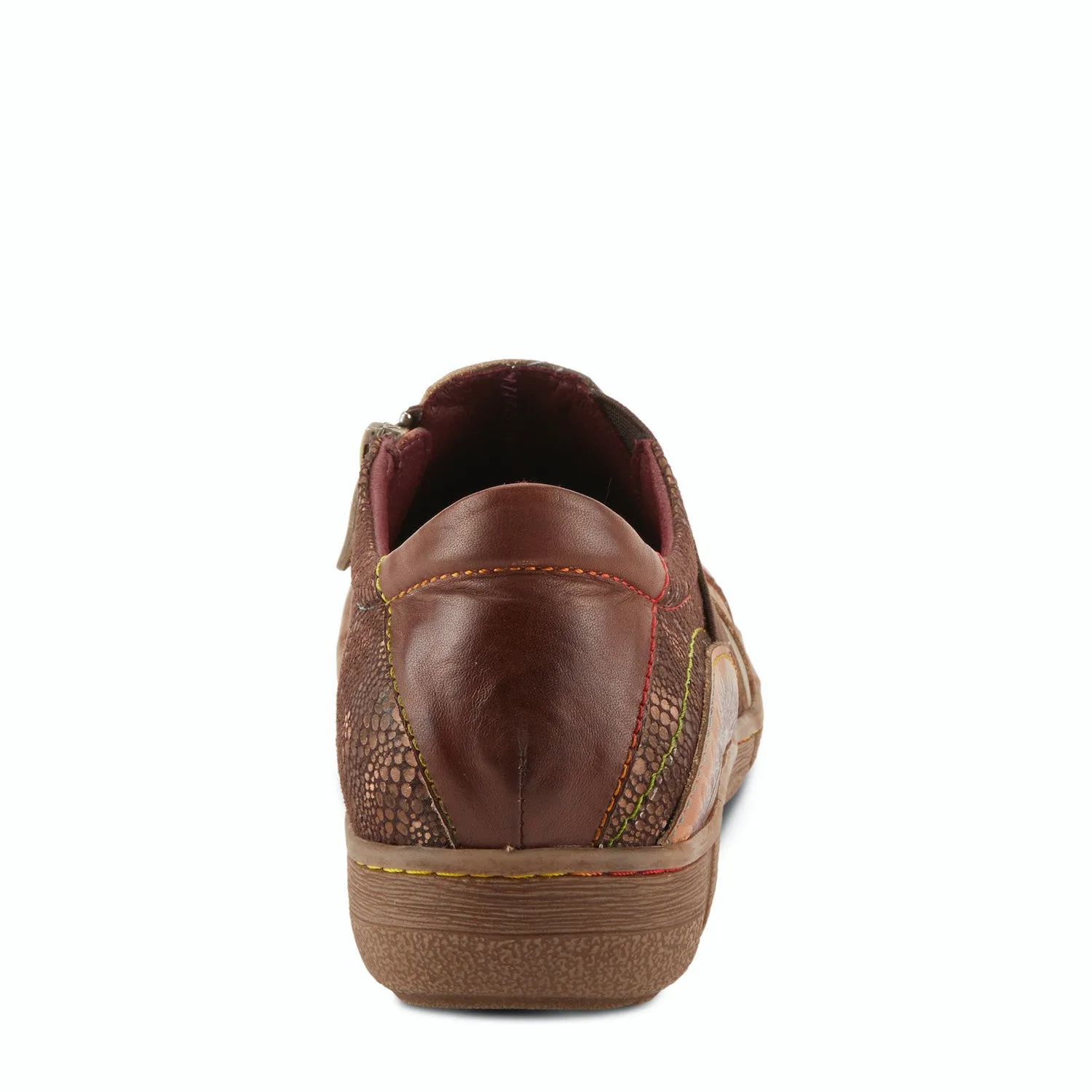 Lata Burnished Leather Clog in Brown Multi