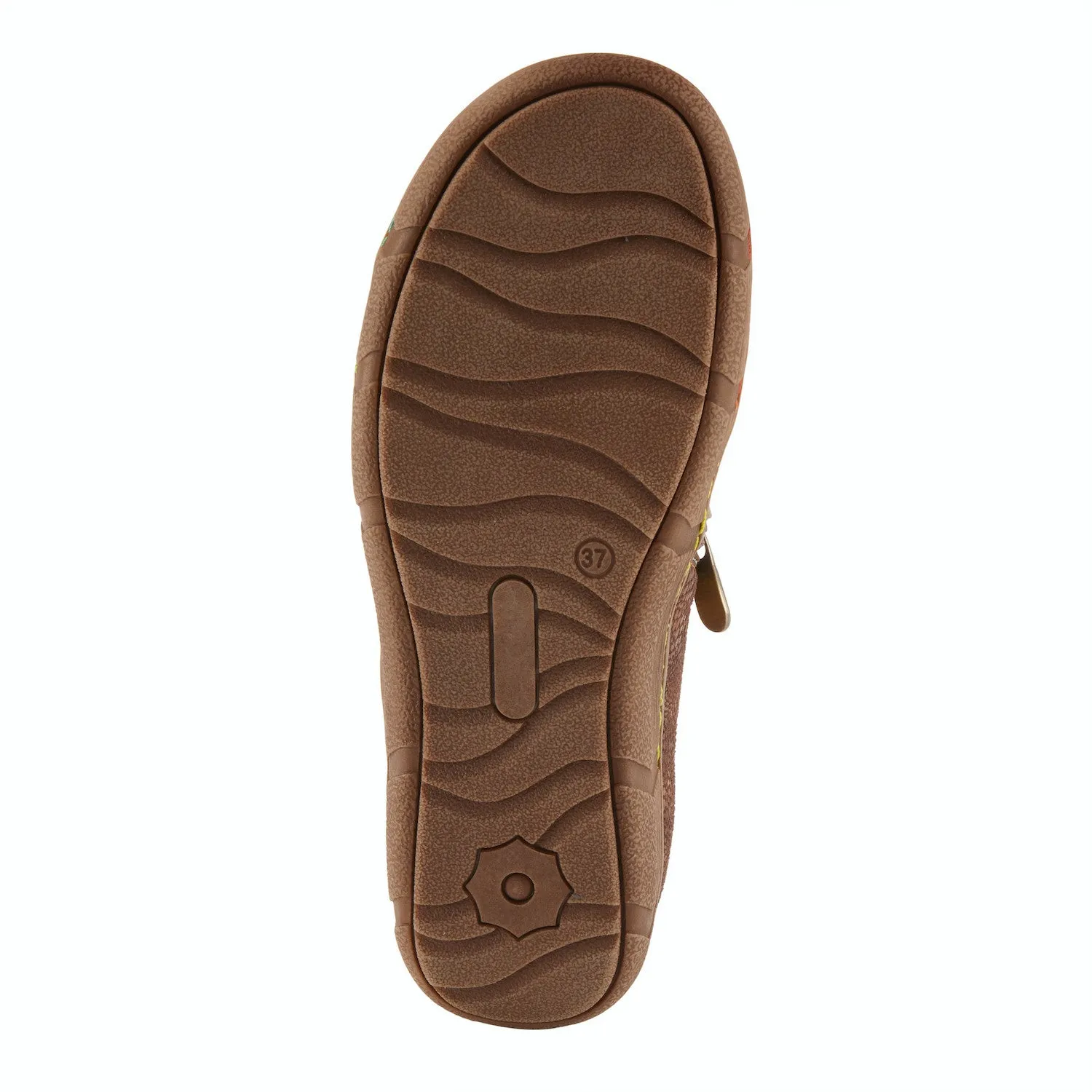 Lata Burnished Leather Clog in Brown Multi