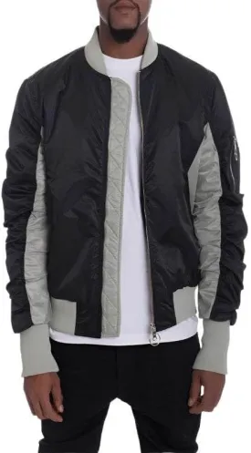 Mens Two-Tone Color Block Bomber Jackets 3 Color Options BLACK/M