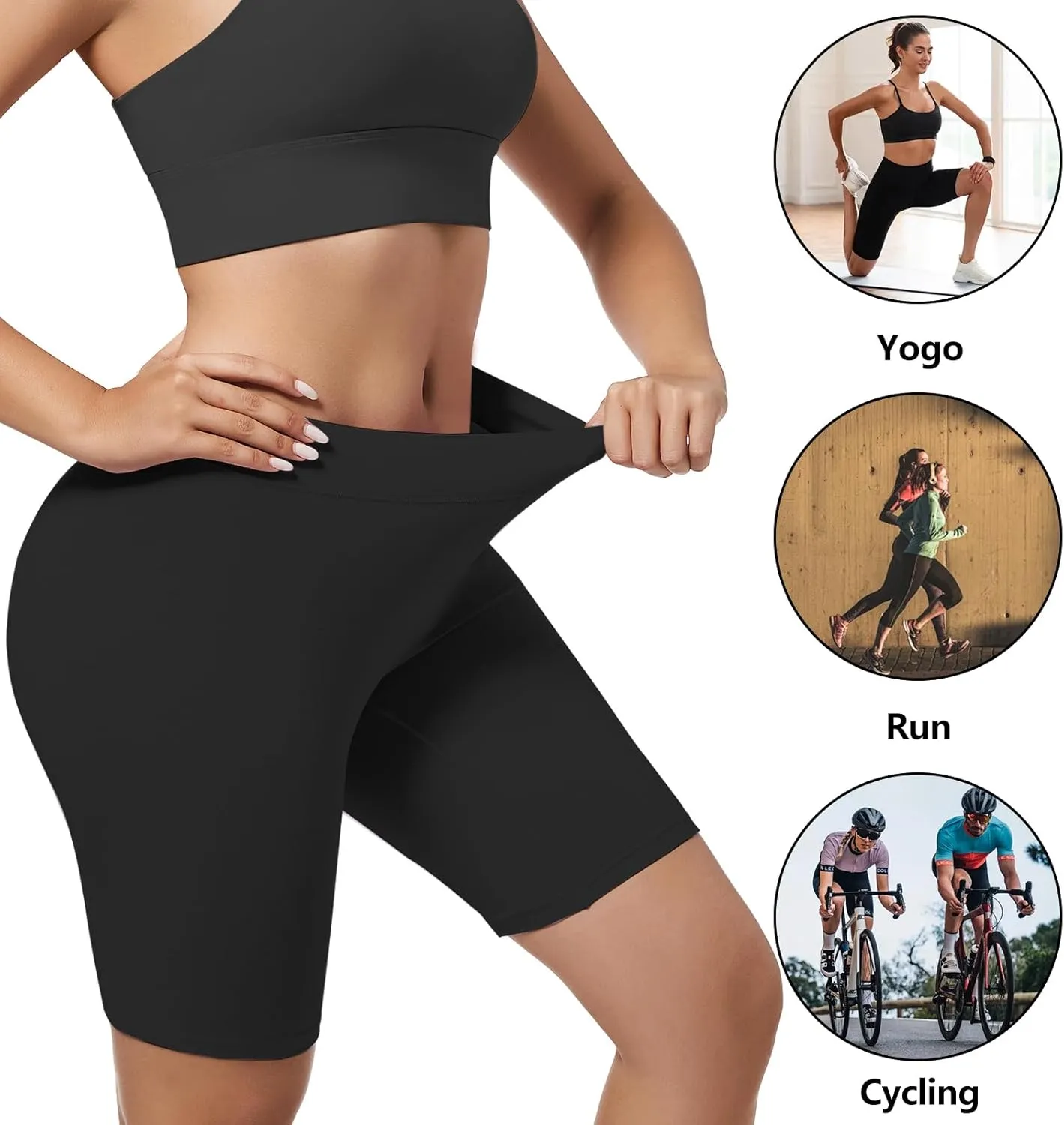 Migbean Women's Cycling Boy Shorts - High Rise Cotton/100% Cotton Grey Solid Athletic Underwear with Utility Pocket