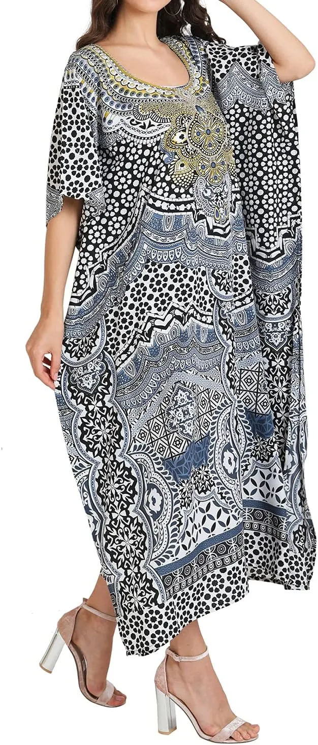 Miss Lavish London Elegant Kaftan Dresses for Women -Plus Size African Dubai & Moroccan Kaftans