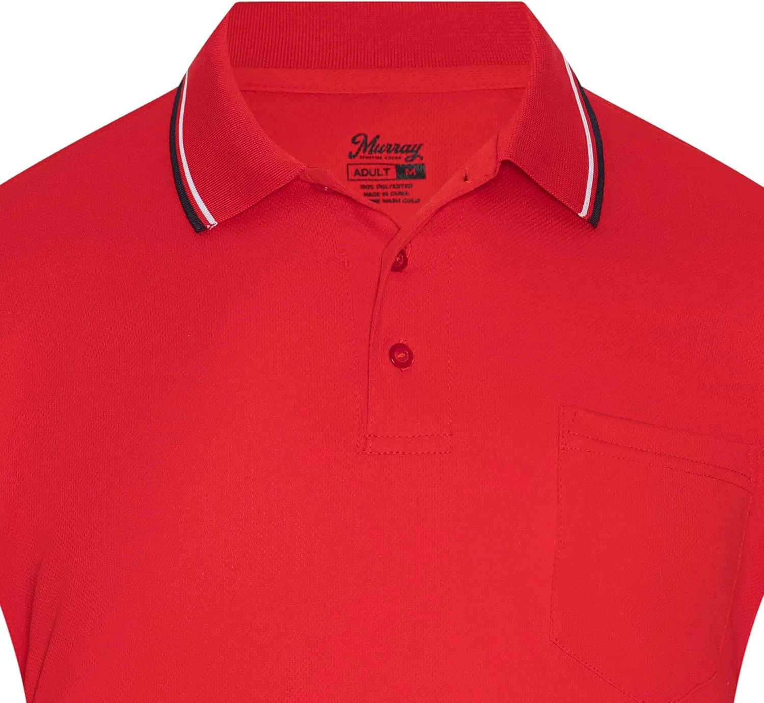 Murray Sporting Goods Short Sleeve Polo Baseball and Softball Umpire Shirt - Sized for Chest Protector