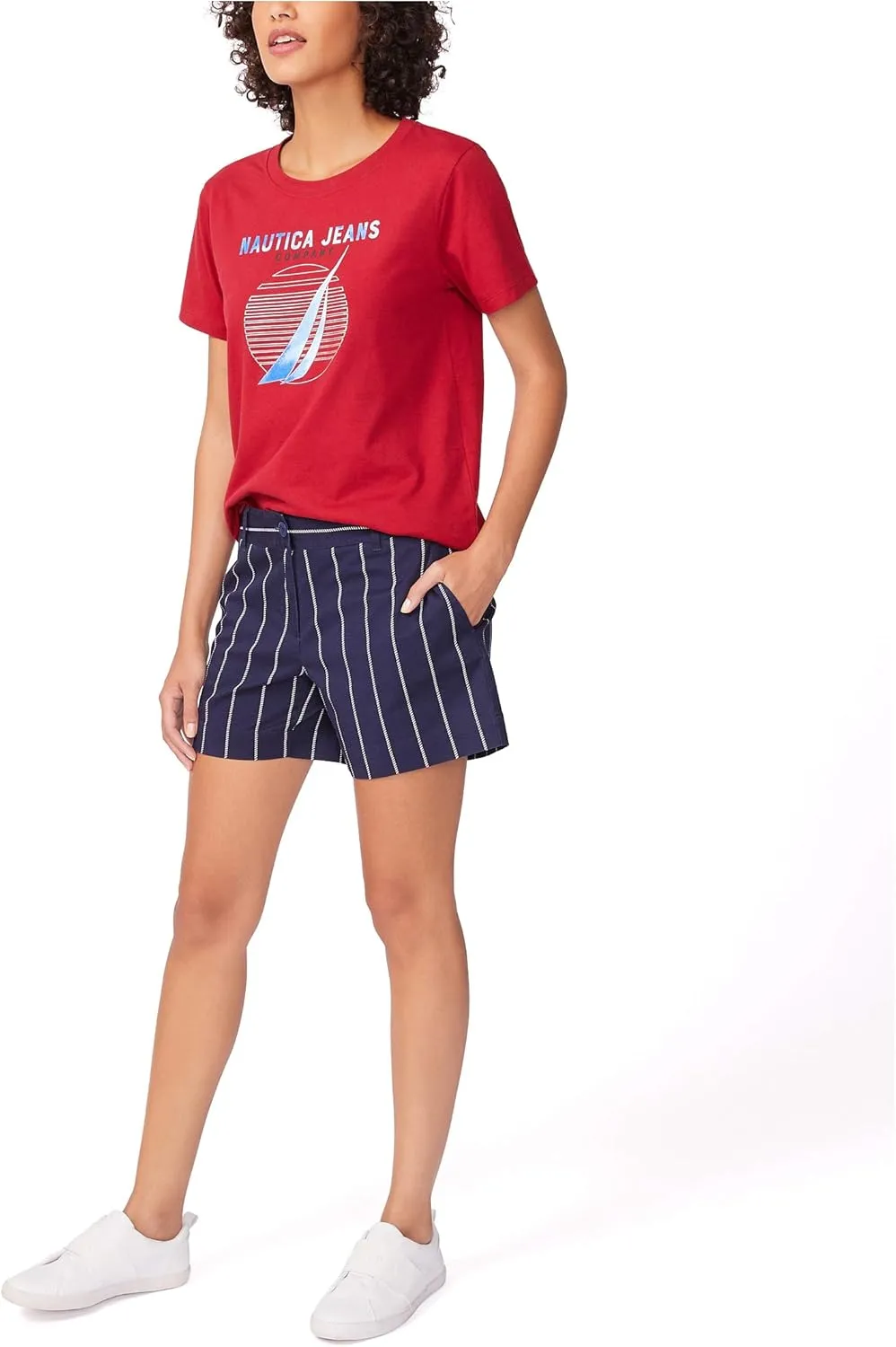 Nautica Women's Comfort Tailored Stretch Cotton Solid and Novelty Short