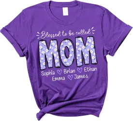 NAZENTI Personalized Grandma Shirts, Custom Mama Purple Daisy Shirt With Kids Names, Mothers Day Sweatshirt Gifts for Women