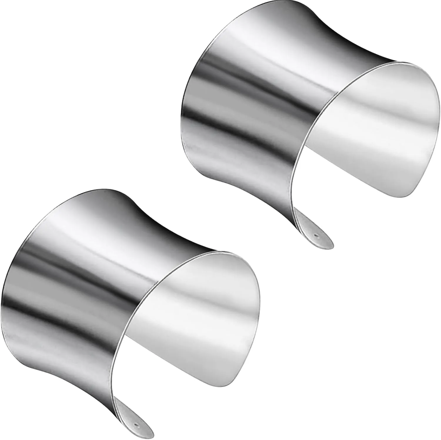 Padme Costume Accessories Cosplay Cuff Bangle Bracelets 2 PCS Adult Women Queen Amidala Costume Open Wide Bracelet (Silver, One Size)