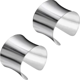 Padme Costume Accessories Cosplay Cuff Bangle Bracelets 2 PCS Adult Women Queen Amidala Costume Open Wide Bracelet (Silver, One Size)