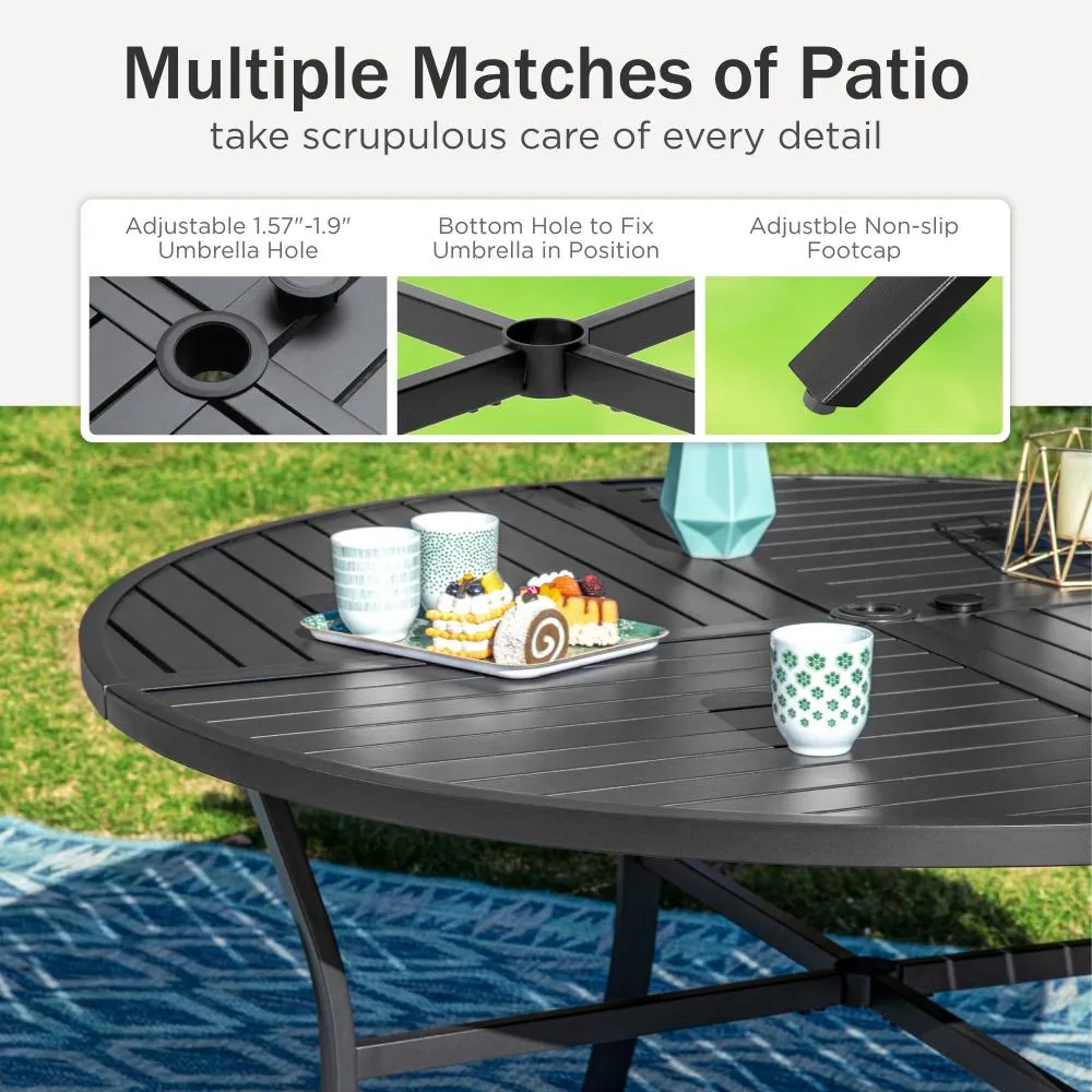 Phi Villa 54" Knitted Pattern Large Round Table