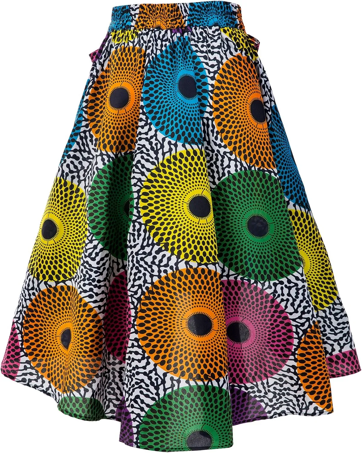SHENBOLEN Women African Traditional Costume Flower Print Casual Dashiki Skirt