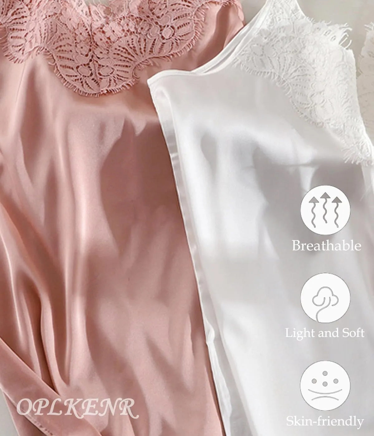 Silk Camisole Tops for Women, Sexy V-Neck Silk Satin Tank Tops Lace Trimmed Camisole