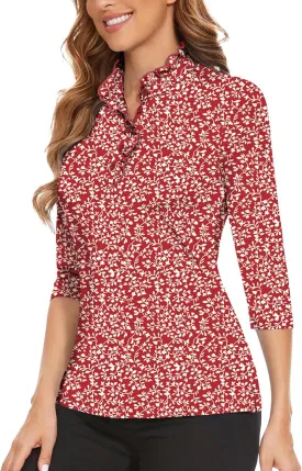 Soneven Womens Sleeveless Golf Shirts Ruffle Collared Business Casual Button Dress Shirts Tennis Tank Tops Golf Apparel