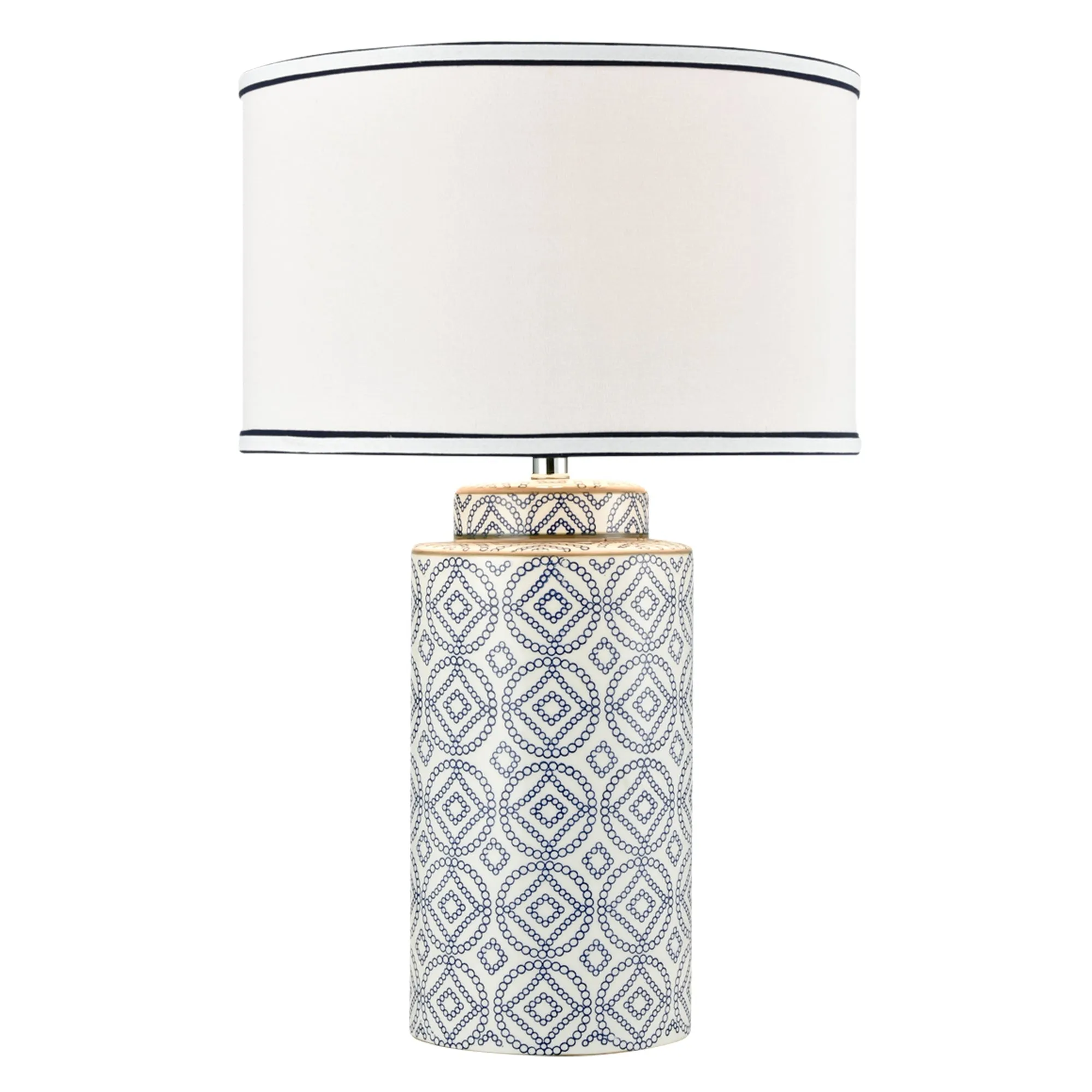 UEX7820 Traditional Table Lamp 17''W x 17''D x 27''H, Blue and White Finish, Rocklin Collection