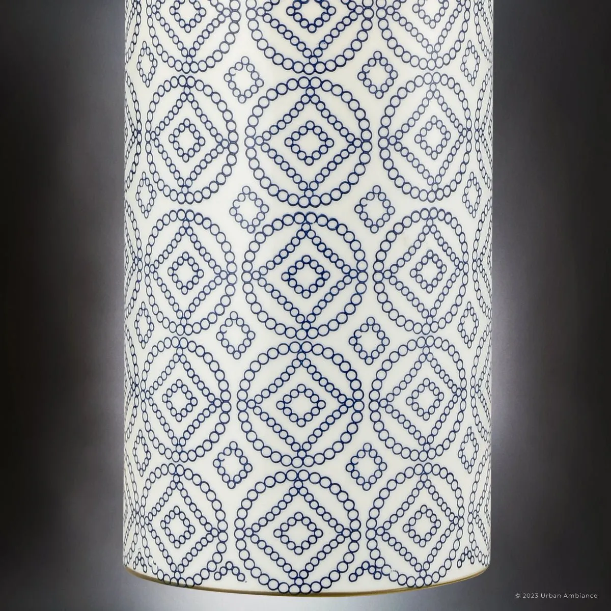 UEX7820 Traditional Table Lamp 17''W x 17''D x 27''H, Blue and White Finish, Rocklin Collection