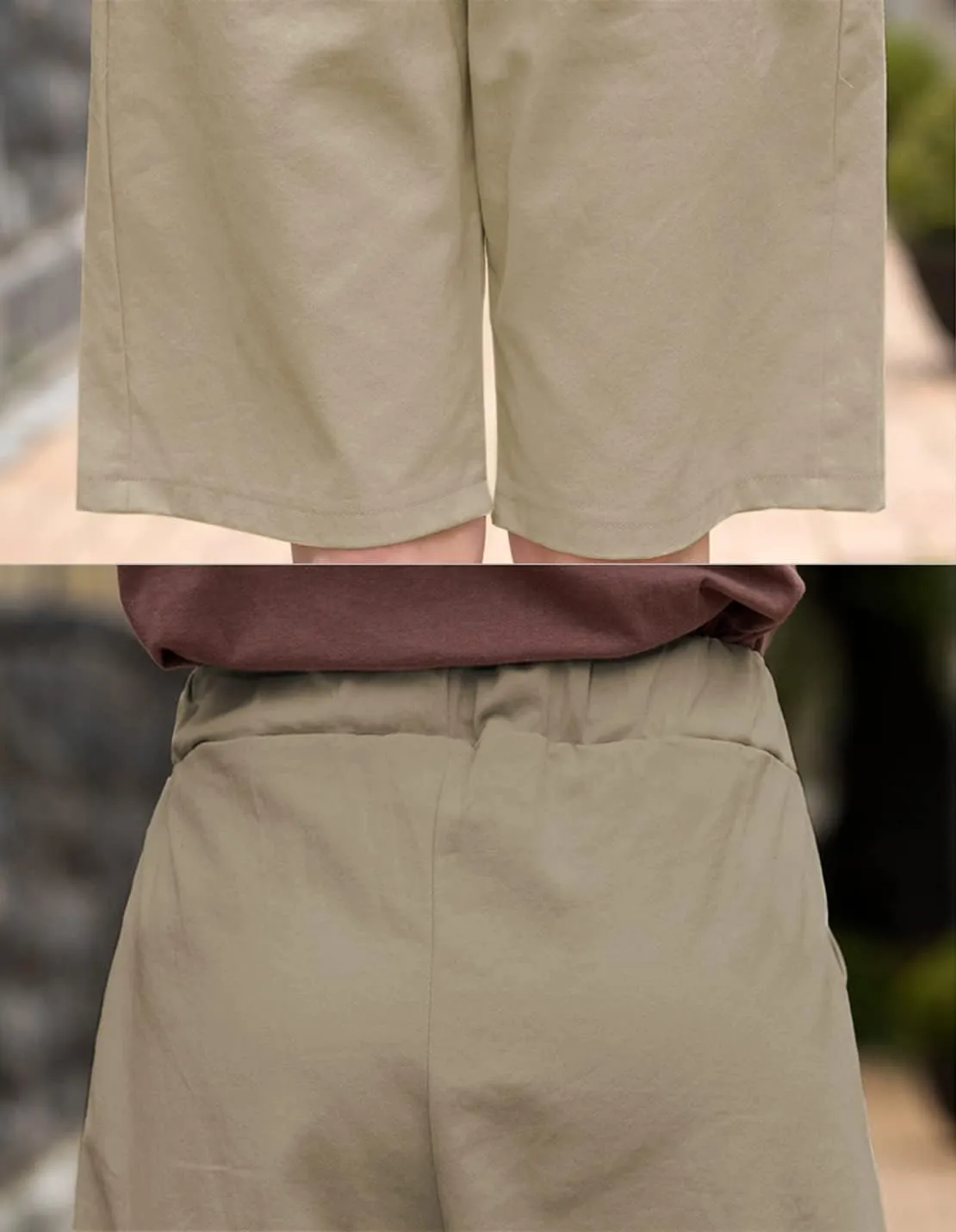 Women's Casual Drawstring Elastic Waist Cotton Baggy Comfy Beach Bermuda Shorts