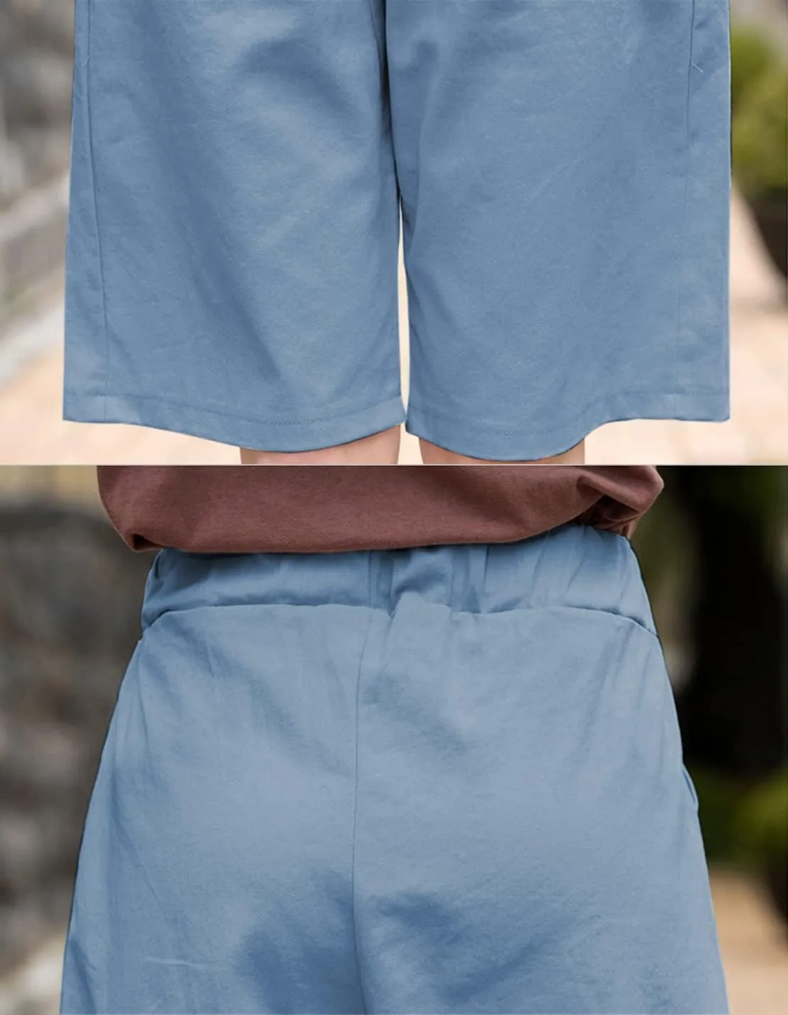 Women's Casual Drawstring Elastic Waist Cotton Baggy Comfy Beach Bermuda Shorts