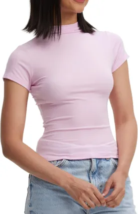 Womens Short Sleeve/Sleeveless Mock Turtleneck Stretch Fitted Underscrubs Layer Tee Tops