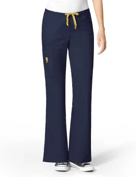 WonderWink Women's Scrubs Romeo Six-Pocket Flare Leg Pant - XS-5XL, 6 Pockets, Elastic Waistband with Convertible Drawstring